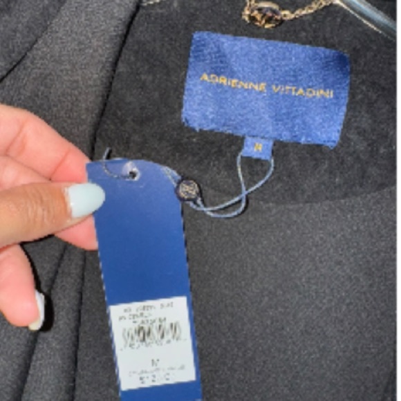 Adrianne Vittadini NWT Black Faux suede Draped open front blazer Jacket Sz XS - Picture 4 of 10